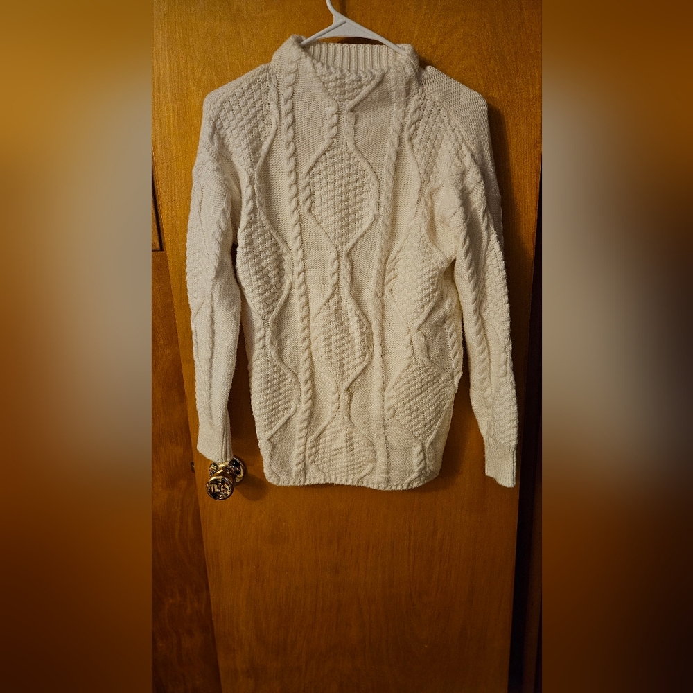 High Neck Cream Sweater